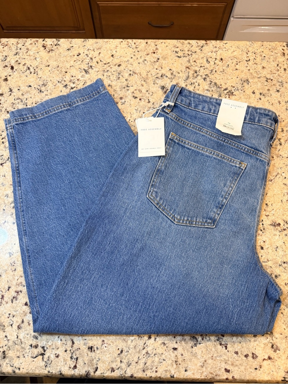 Free Assembly Wide Hem Barrel Jeans NWT